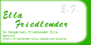 ella friedlender business card